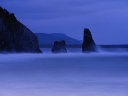 Raymond Gehman Surf Pounds Coastal Rock Formations