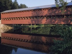 Raymond Gehman The Sachs Mill Bridge Is Reflected in The Marsh River