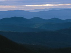 Raymond Gehman Twilight View of The Blue Ridge Mountains