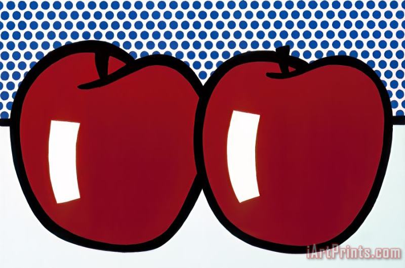 Two Apples 1972 painting - Roy Lichtenstein Two Apples 1972 Art Print