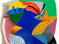 David Hockney Gouache Drawing, 1994, 1994