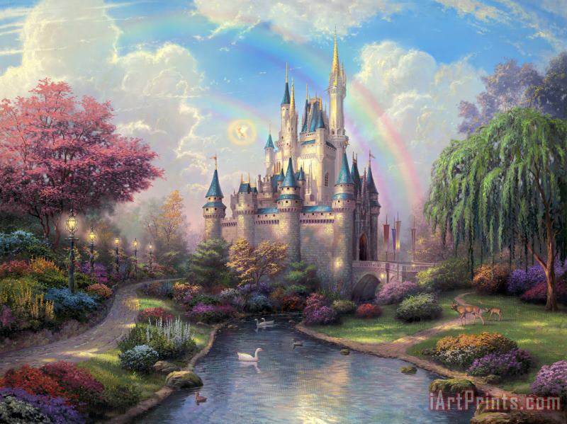 Thomas Kinkade A New Day at The Cinderella Castle Art Print