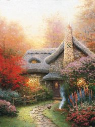 Thomas Kinkade Autumn at Ashley's Cottage