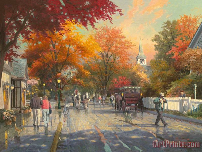 Autumn on Mackinac Island painting - Thomas Kinkade Autumn on Mackinac Island Art Print