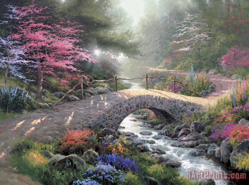 Thomas Kinkade Bridge of Faith Art Painting