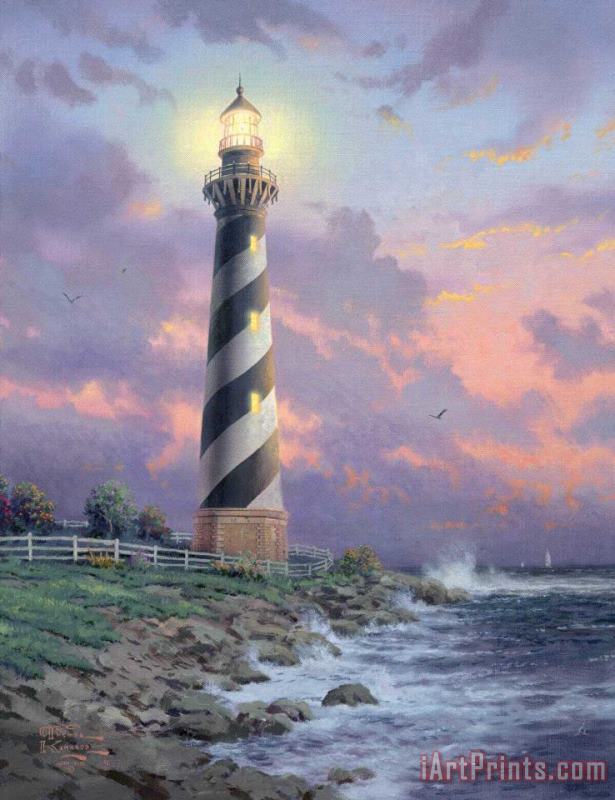 Cape Hatteras Light painting - Thomas Kinkade Cape Hatteras Light Art Print