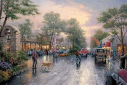 Thomas Kinkade Carmel, Sunset on Ocean Avenue