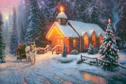 Thomas Kinkade Christmas Chapel I