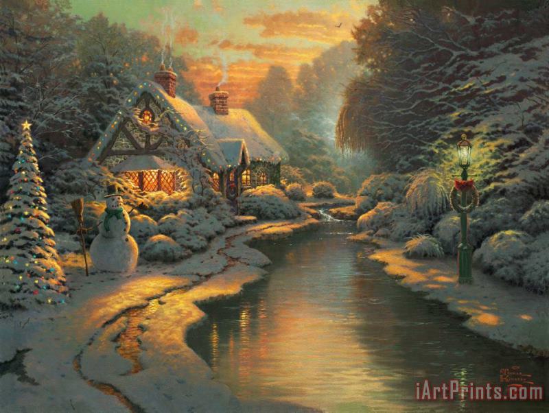 Thomas Kinkade Christmas Evening Art Print