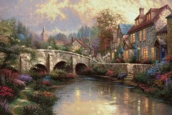 Thomas Kinkade Cobblestone Brooke