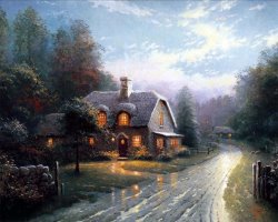 Thomas Kinkade Moonlight Lane I