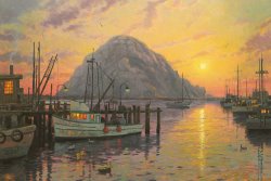 Thomas Kinkade Morro Bay at Sunset