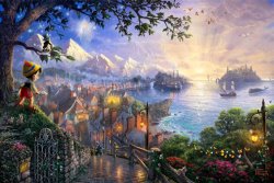 Thomas Kinkade Pinocchio Wishes Upon a Star