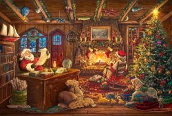 Thomas Kinkade Santa Checking His List