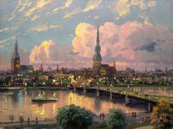 Thomas Kinkade Sunset Over Riga, Latvia
