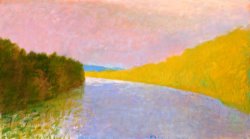 Wolf Kahn Looking Up River, 1987