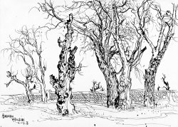 Wu Guanzhong Trees in Confucius Villa, 1980