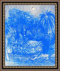 Ganesh in The Garden Framed Prints - Staring at The Garden After Looking at The Sun for a Minute, 1984 by Brett Whiteley