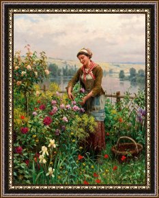Ganesh in The Garden Framed Prints - In The Garden by Daniel Ridgway Knight