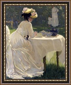 Ganesh in The Garden Framed Prints - In The Garden by Frederick Frary Fursman