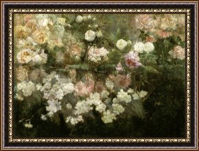 Ganesh in The Garden Framed Prints - Garden in May by Maria Oakey Dewing