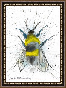 Ganesh in The Garden Framed Prints - Garden Bumblebee, 2017 by Ralph Steadman