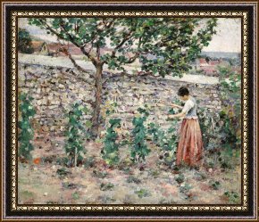 Ganesh in The Garden Framed Prints - In The Garden by Theodore Robinson
