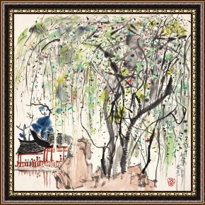 Ganesh in The Garden Framed Prints - A Garden in Suzhou 蘇州園林, 1975 by Wu Guanzhong