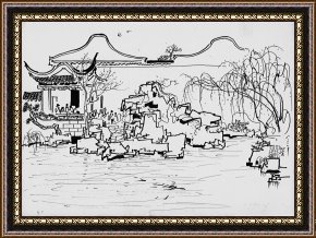 Ganesh in The Garden Framed Prints - Garden in Suzhou, 1983 by Wu Guanzhong