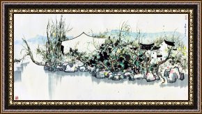 Ganesh in The Garden Framed Prints - Gardens of Jiangnan by Wu Guanzhong