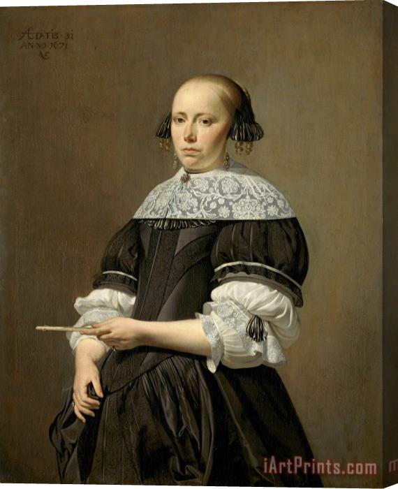 Caesar Boetius van Everdingen Portrait of Elisabeth Van Kessel, Wife of Willem Jacobsz Baert Stretched Canvas Painting / Canvas Art